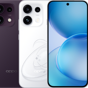OPPO Reno16 F màu tím, các góc trước và mặt lưng.